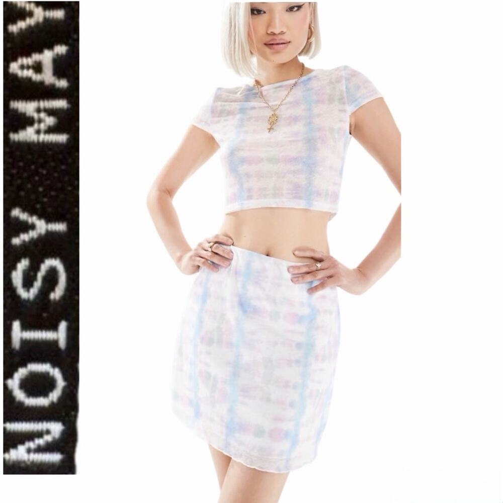 Noisy May Mesh Mini Skirt Abstract Pastel Print | Size M | Like New